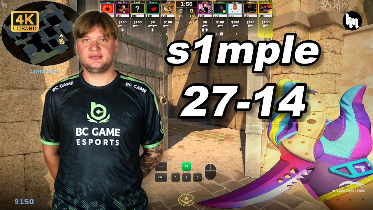 🔥s1mple (27-14) 1.45 Rating | avg 3.2K ELO | Dust2 POV | Sep 27, 2026