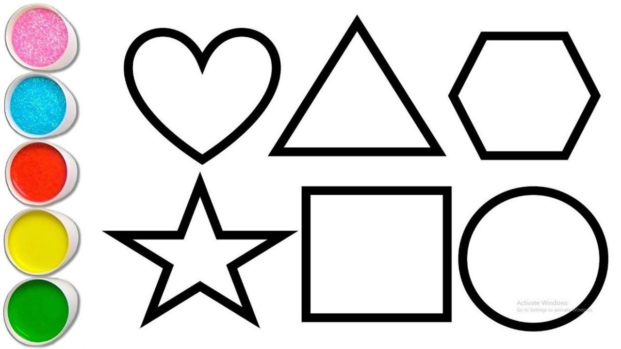 Shapes drawing for kids, Learn 2d shapes, colors for toddlers | Preschool Learning part - 174