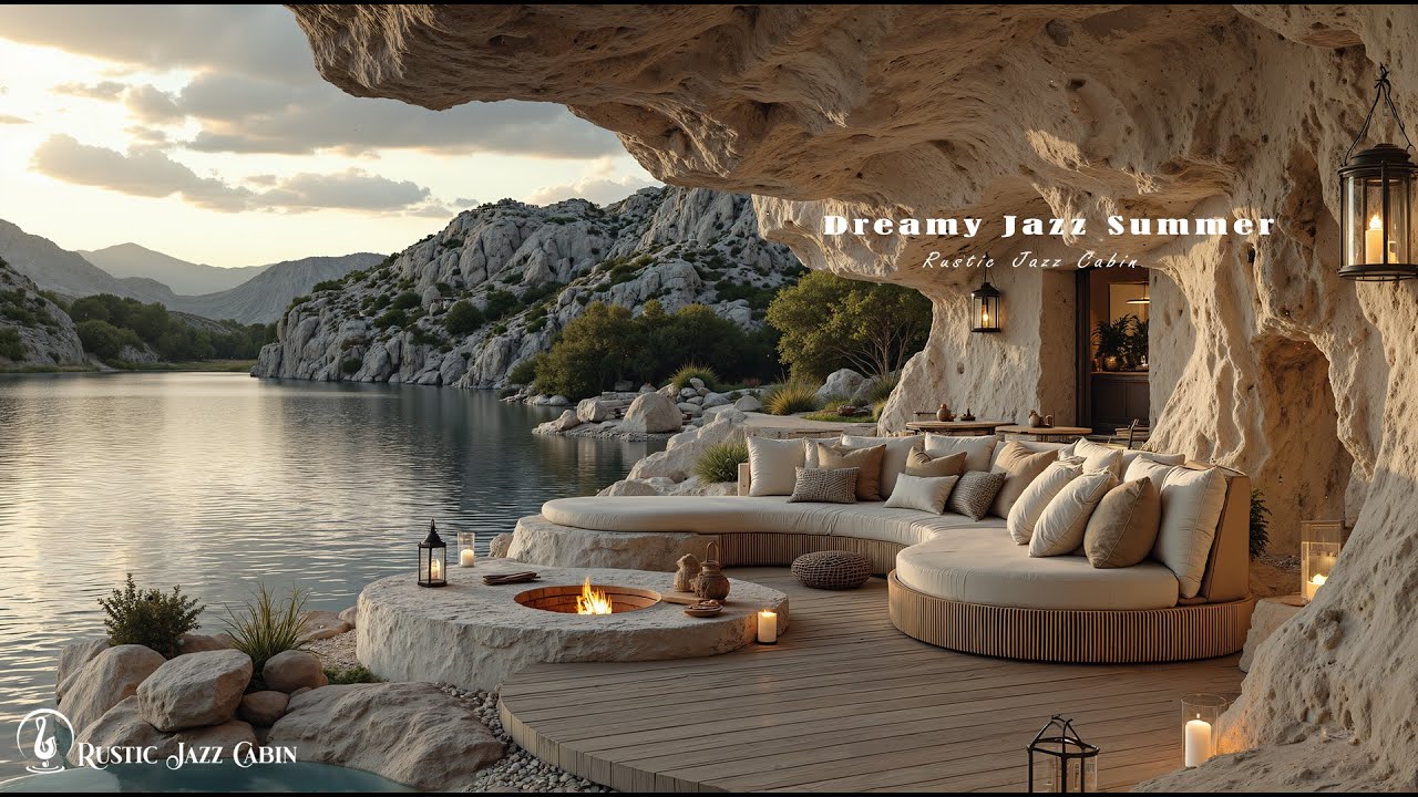 Rustic Jazz In Dreamy Summer &ndash; Relax In Cozy Cabin With Fireplace & Mountain View To Calm Piano J...
