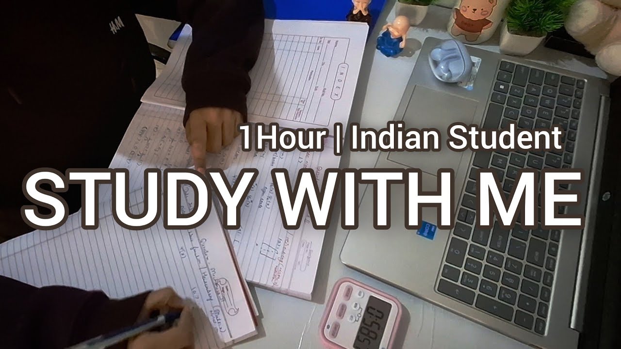 Study With Me | 1 Hour Real Time | Indian Student | ASMR 
