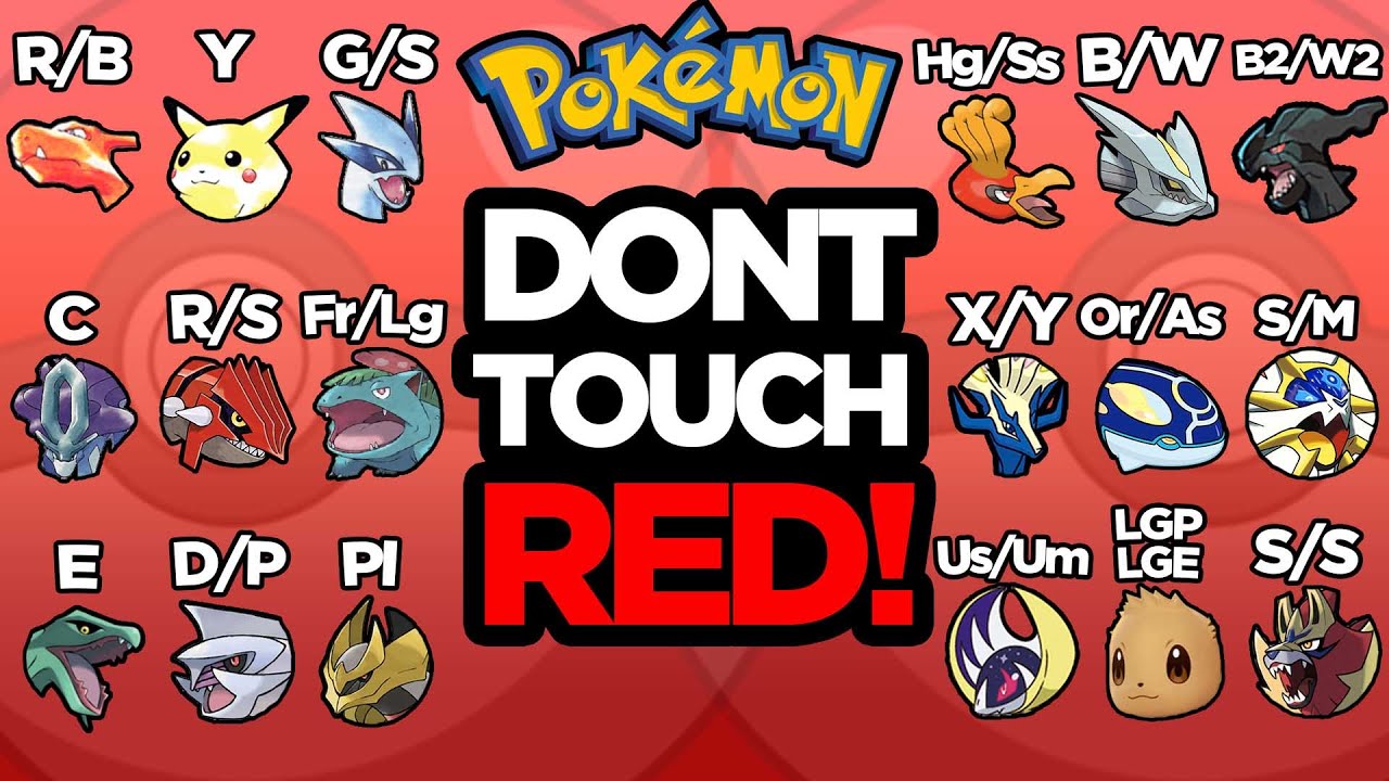 КАЖДАЯ ИГРА POKEMON: Испытание «Не прикасайся к красному цвету»!