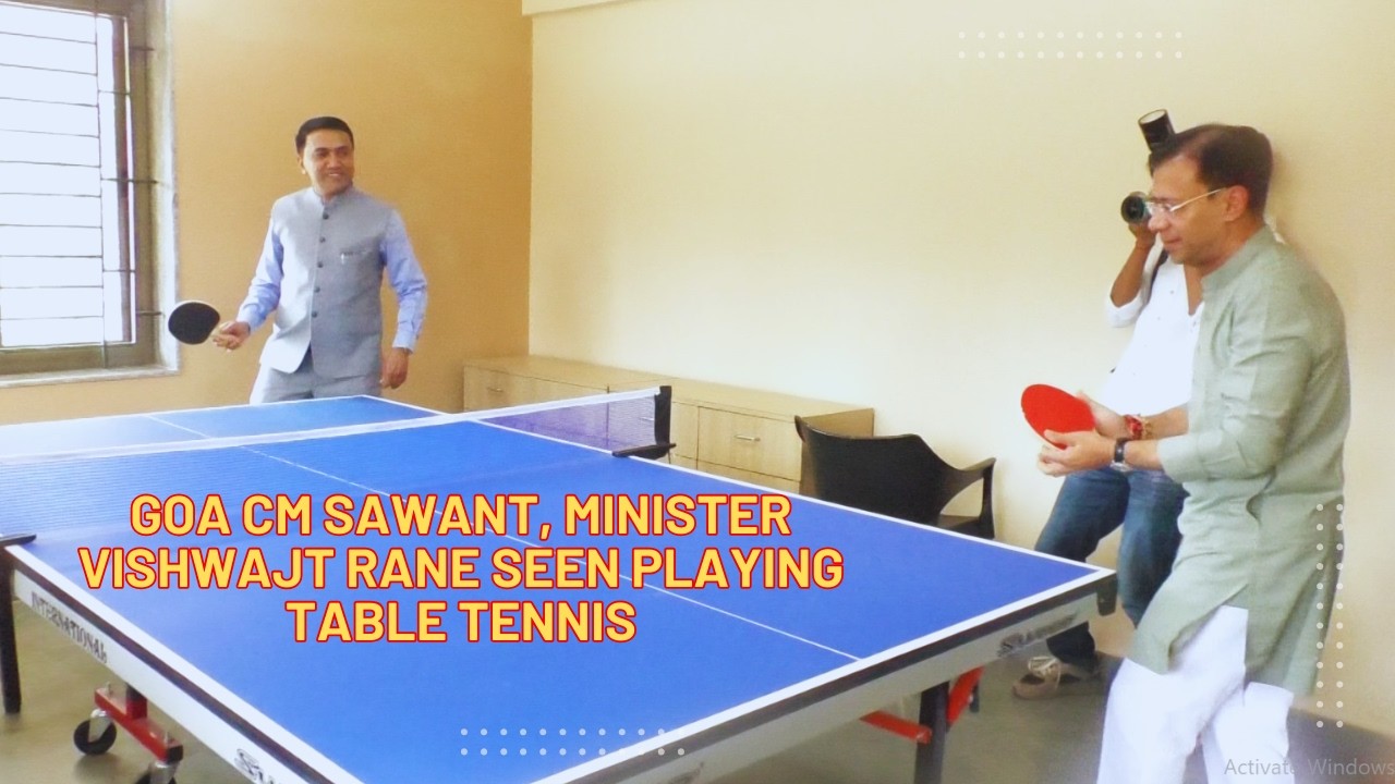 Goa CM Pramod Sawant, Minister Vishwajit Rane Seen Playing Table Tennis