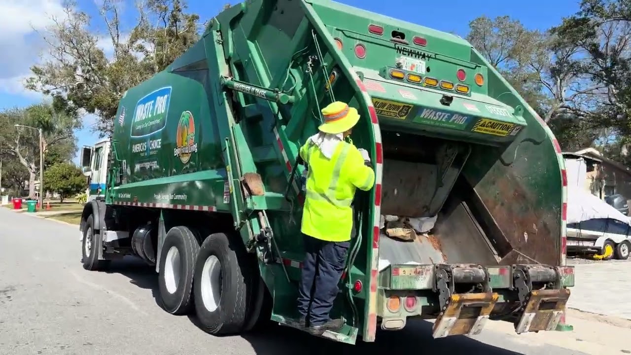 Friday pick up waste pro garbage truck