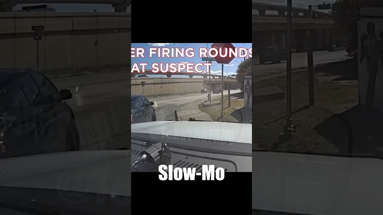 Murder Suspect Shoots at Cop Chasing Him #police
