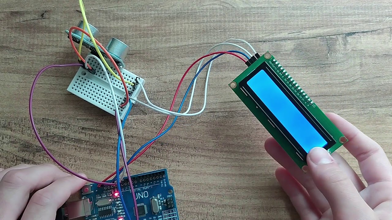 ARDUINO İLE I2C MOD&Uuml;LL&Uuml; LCD EKRAN VE HC-SR04 MESAFE SENS&Ouml;R&Uuml; KULLANARAK DİJİTAL METRE YAPIMI