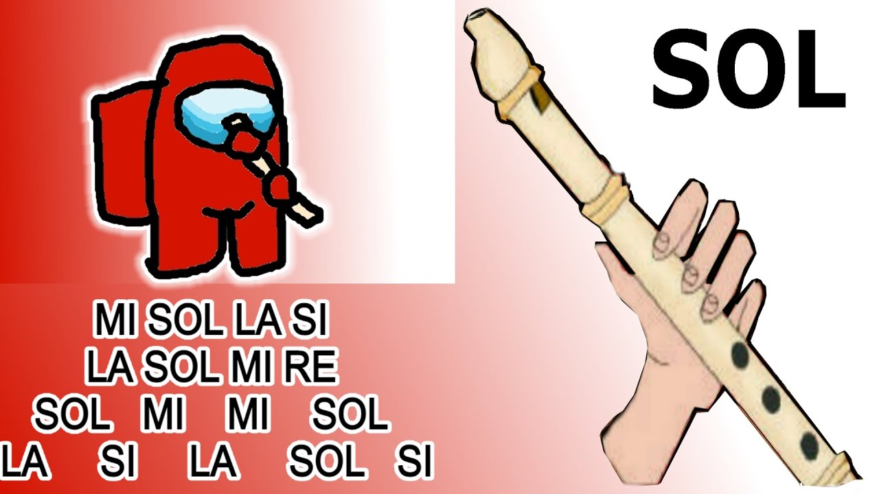Among us, flauta dulce fácil, tutorial con animación, easy flute recorder