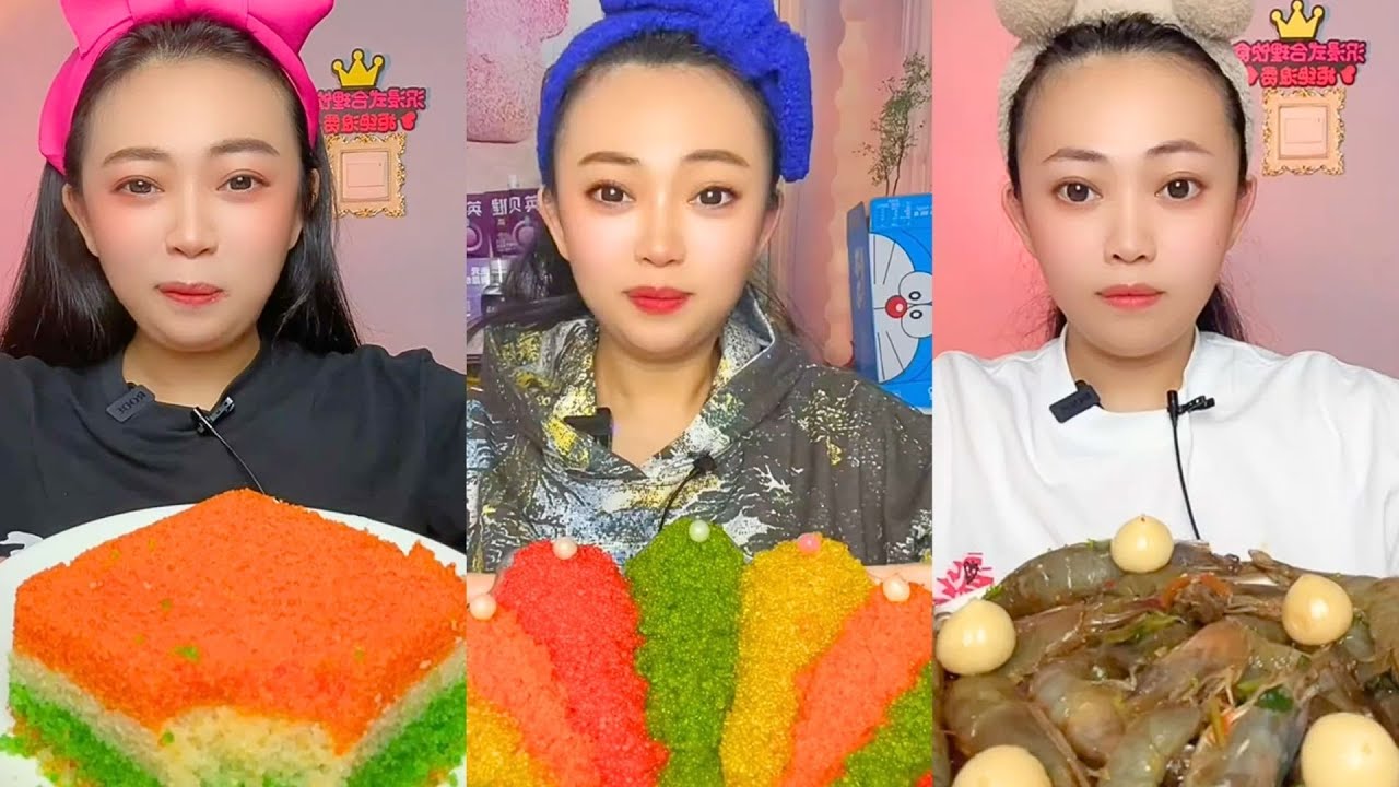Extreme Colorful Snack ASMR Mukbang | Spicy Crunchy Egg Mix & Chinese Eating Sounds 