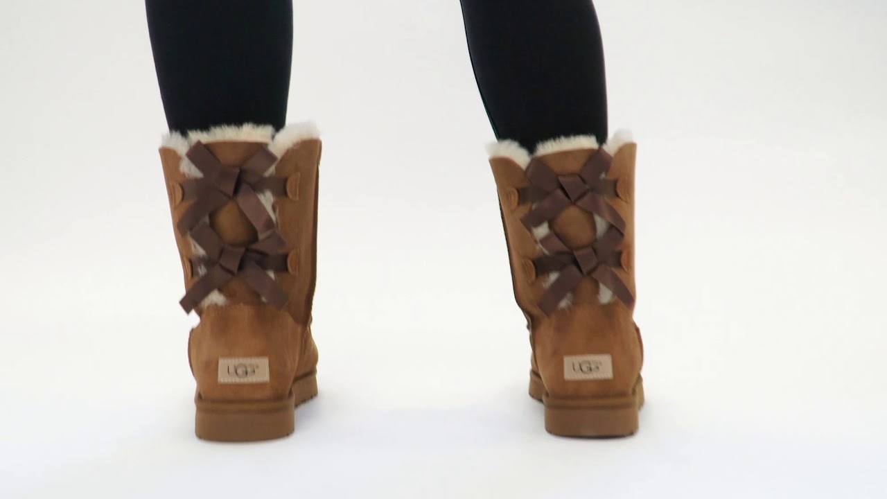 | Shuperb™ Ugg BAILEY BOW II Ladies Sheepskin Boots Chestnut