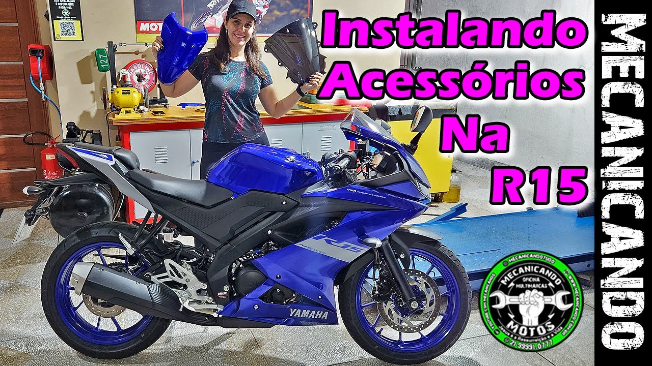 INSTALAMOS ACESSÓRIOS NA YAMAHA R15 - BOLHA - GRADE RADIADOR E MAIS - PASSO A PASSO E DICAS