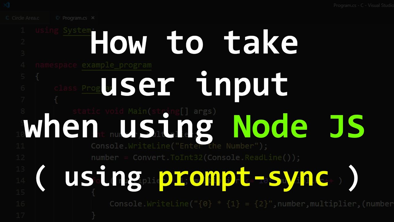 Как получить пользовательский ввод с помощью Prompt Sync в JavaScript Node JS