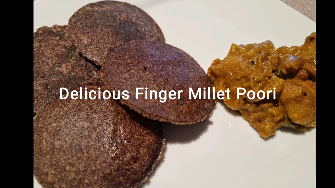 Delicious Finger Millet Poori with a Spicy Potato Curry