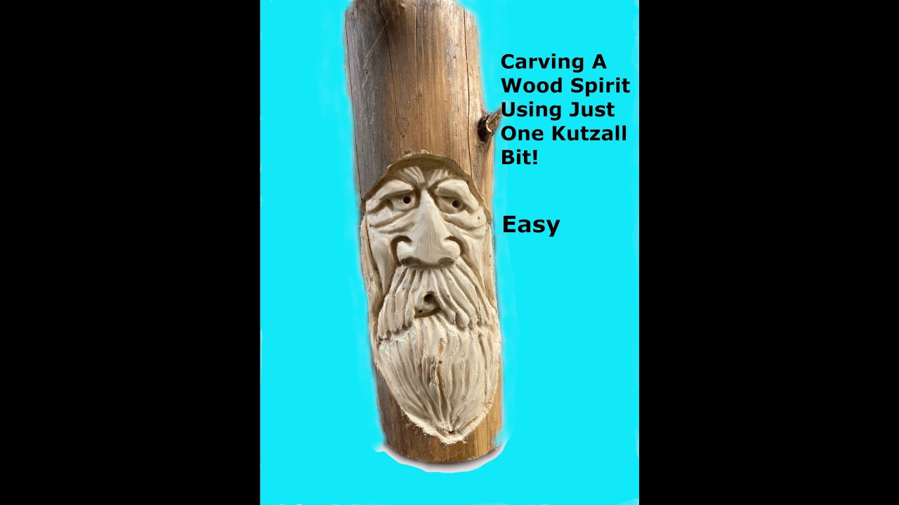 How To Carve A Wood Spirit Using Only One Bit. (Time Lapse)