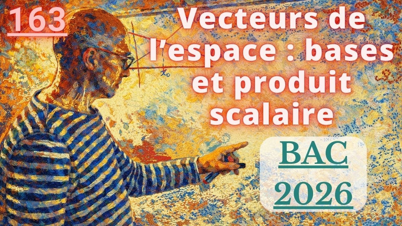 163 - Vecteurs de l’espace : base, combinaison linéaire et produit scalaire