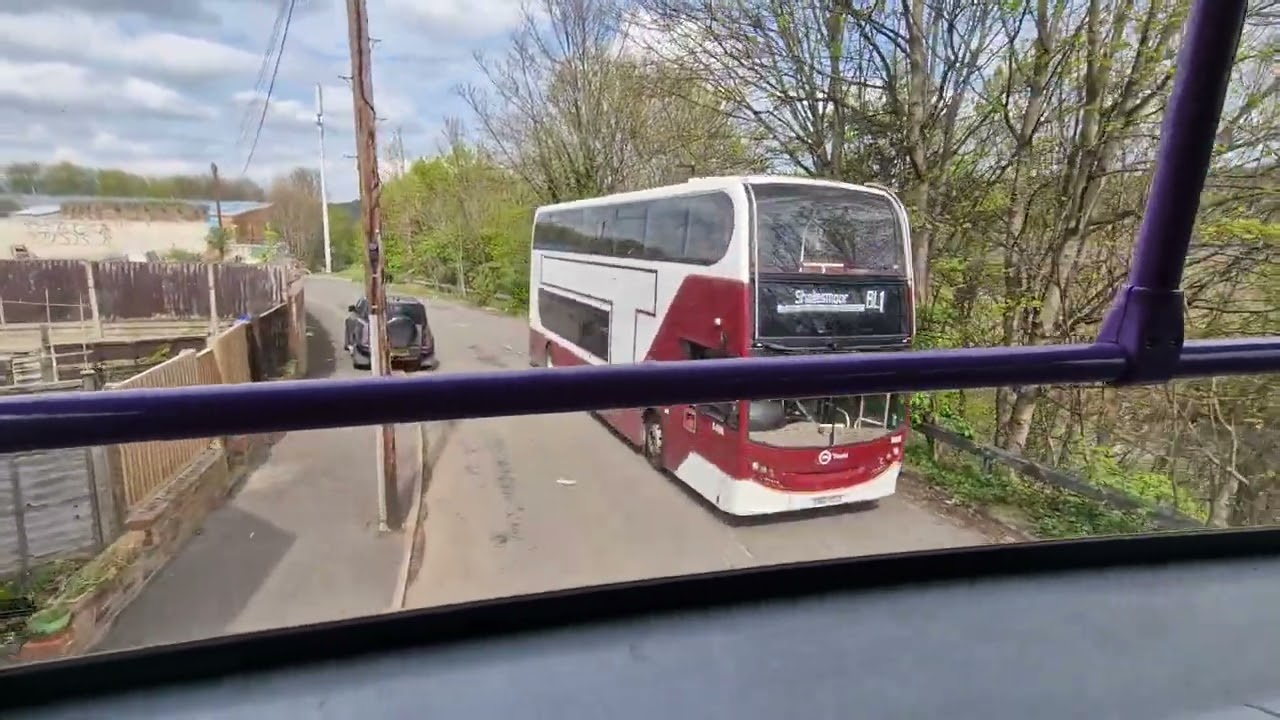 Bus Ride First Sheffield, Supertram Replacement Route YE1, Cathedral to Middlewood P&R, 19/4/25