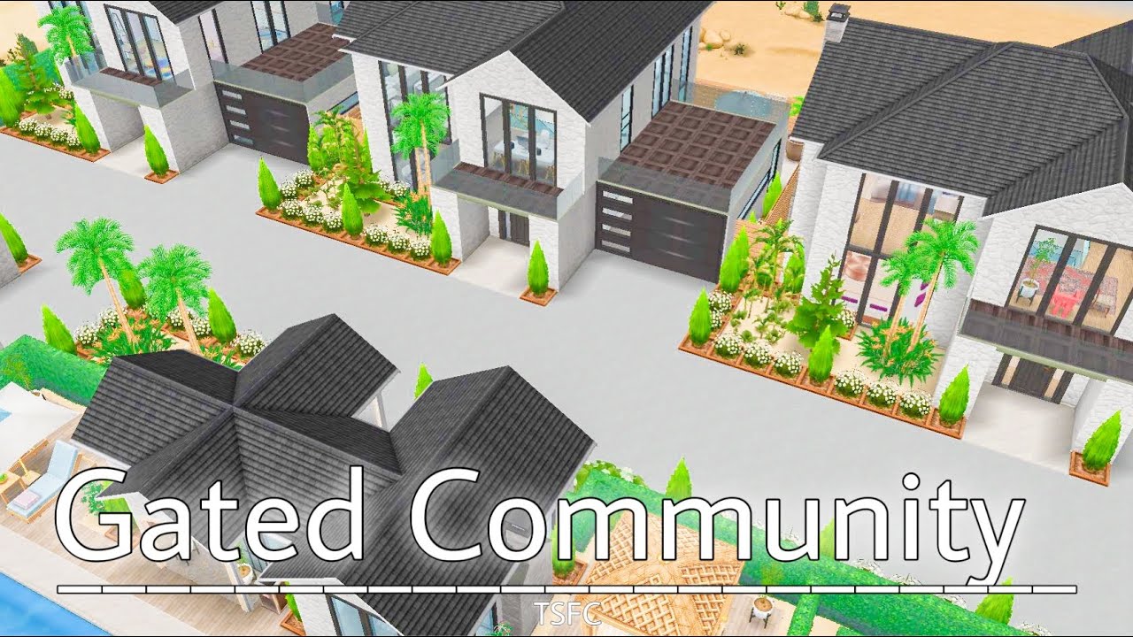 Sims Freeplay House Tour| Gated Community| Lifestyle Estate| 4 Modern Houses| Realistic Houses|🆕🏡