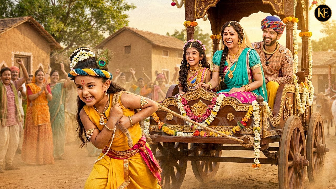 जब बाल कान्हा ने स्वयं मइया-बाबा को रथ पर बैठाकर कैलाश पर्वत तक खींचा || YMKN || Shree Krishan leela