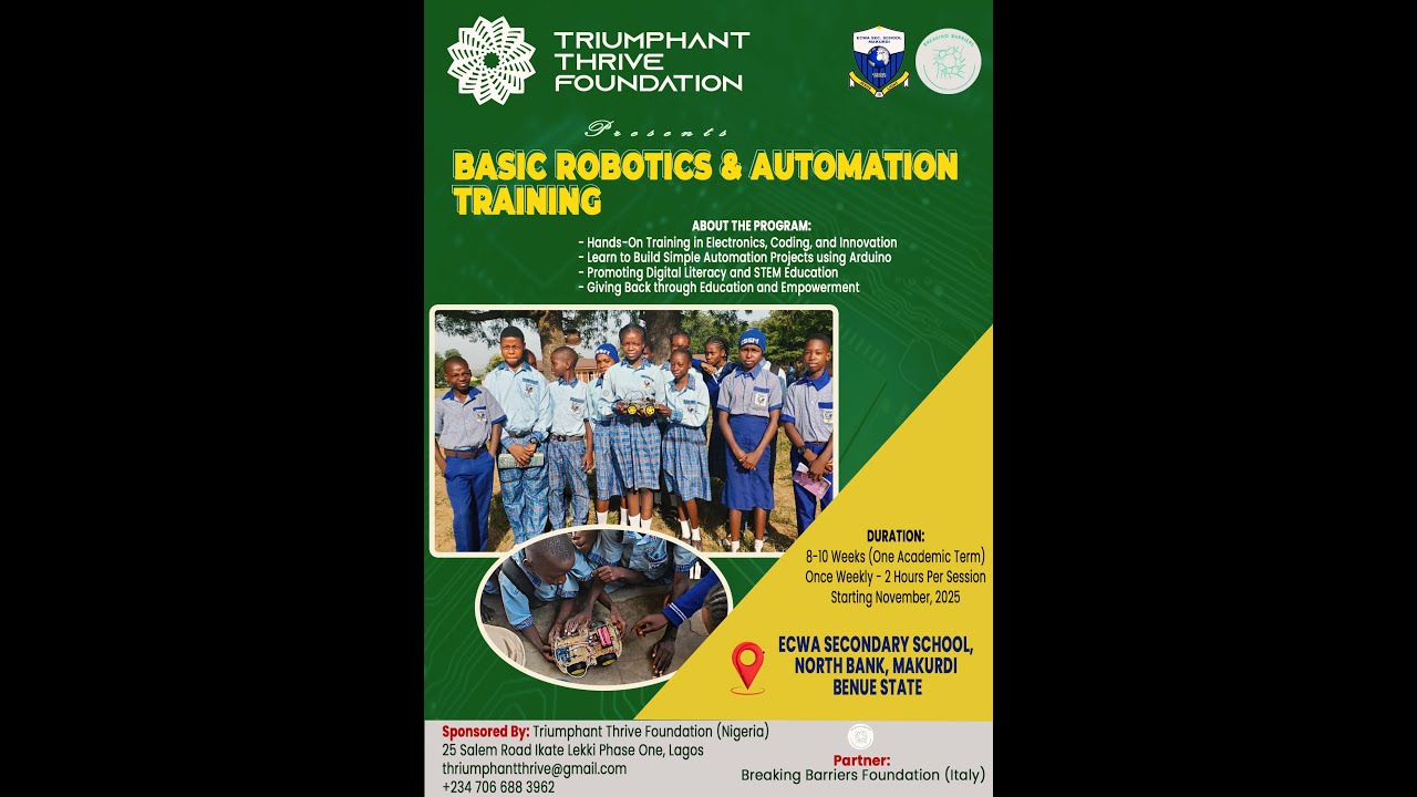 Week 1: Triumphant Thrive Foundation (TTF) Robotics Training for ESSN