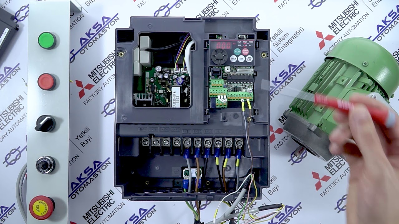 MITSUBISHI ELECTRIC E700 AC MOTOR SÜRÜCÜ HARİCİ START VE DAHİLİ KEYPAD İLE HIZ AYARI