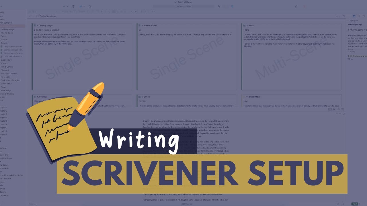 Обзор Scrivener: взгляд изнутри на мой текущий писательский проект
