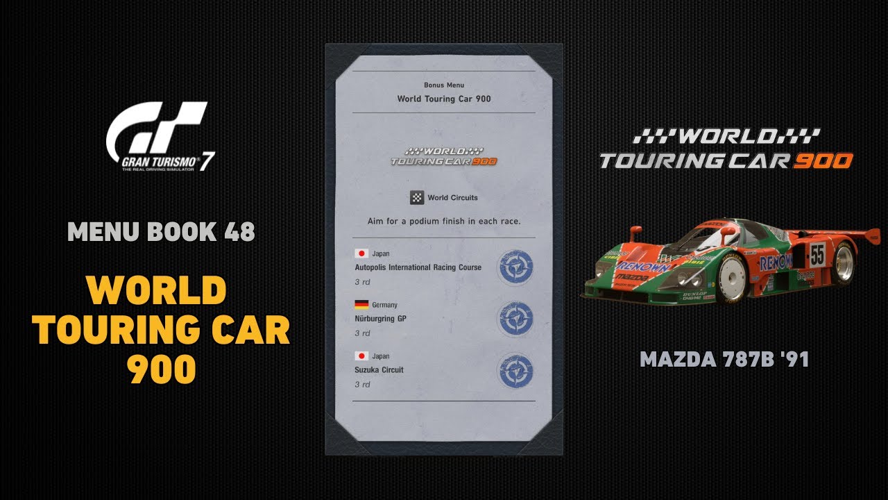 WORLD TOURING CAR 900 - MENU BOOK NO. 48 #GT7 GAMEPLAY