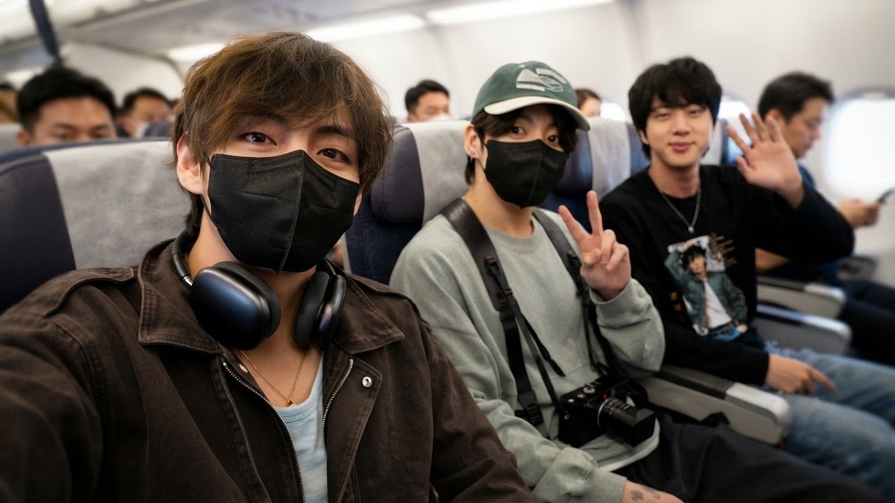 BTS Airport &ndash; Taehyung Shares Moments with BTS Members En Route to Bogot&aacute;