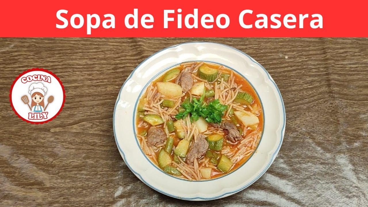 Cómo hacer sopa de fideo con verduras y carne: Receta casera facil economica y deliciosa