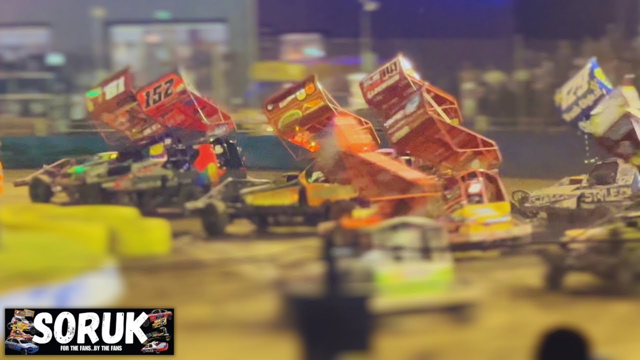 BriSCA F1 Stock Cars - OVERSEAS MEETING (Meeting Highlights - Northampton Shaleway - 08/09/23)