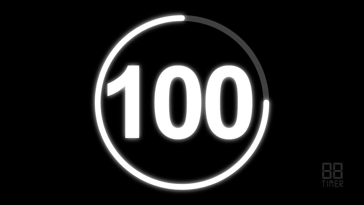 100 Second Countdown Timer with clock Ticking sound & Finish alarm beep #timer #clock #countdown