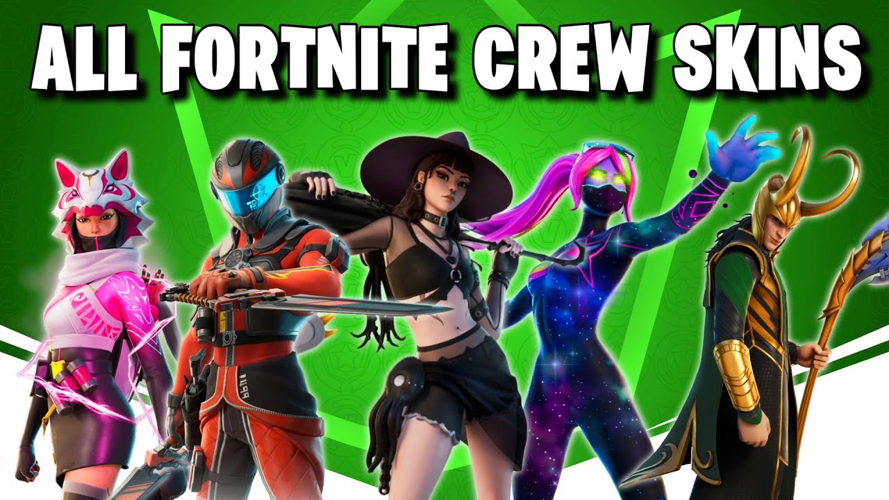 ALL Crew Skins in Fortnite Showcase (With Edit Styles)