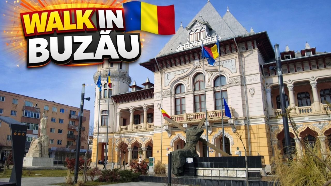 Plimbare prin BUZAU ROMANIA | Cum arata orasul BUZAU? Buzau - City Center Walk Tour City Sounds ASMR
