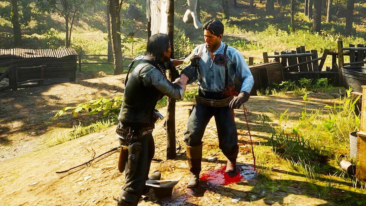Red Dead Redemption 2 &mdash; Забавные и жестокие рэгдоллы, том 190 [4K/60 кадров в секунду]