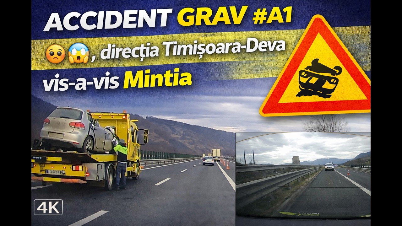 ACCIDENT GRAV  #A1 🥺😱, direcția Timișoara-Deva, vis-a-vis Mintia