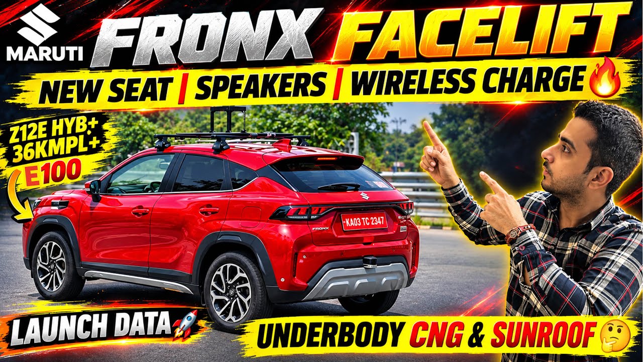 LAUNCH DATA ✅ Maruti Fronx Facelift | 36KM/L | CNG AMT | Ventilated Seats 🔥 New Engine 