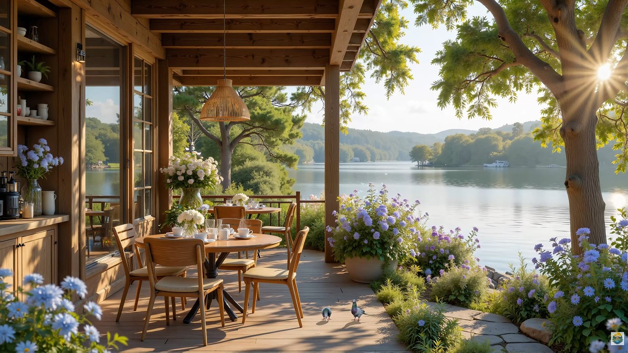Peaceful Morning With Piano 🌷🎹 Music Piano With Fresh Lake Ambience For Positive Morning
