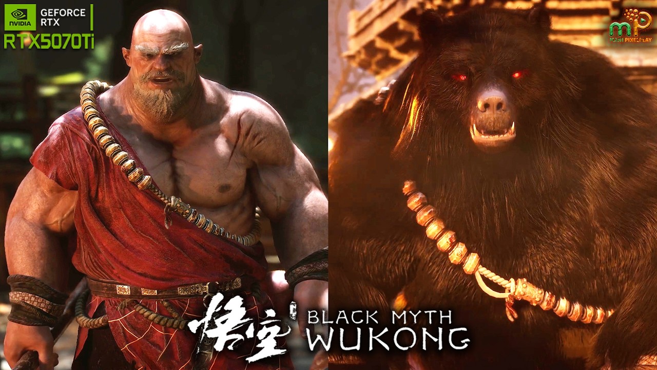 Black Myth: Wukong | Sun Wukong Vs Black Wind King & Black Bear Guai Boss Fight Chapter 1