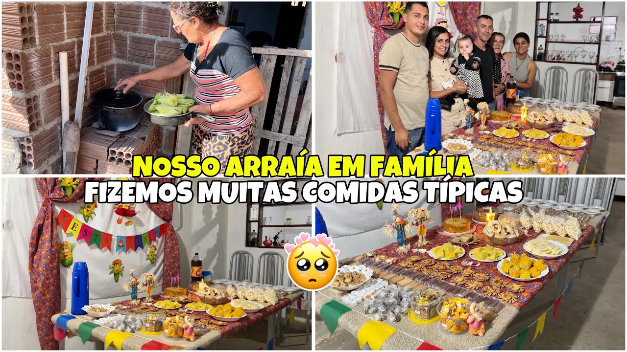 COMIDAS TÍPICAS DAS FESTAS JUNINAS/FIZ VÁRIAS RECEITAS DELICIOSAS/PAMONHA/ NOSSO SÃO JOÃO EM FAMÍLIA