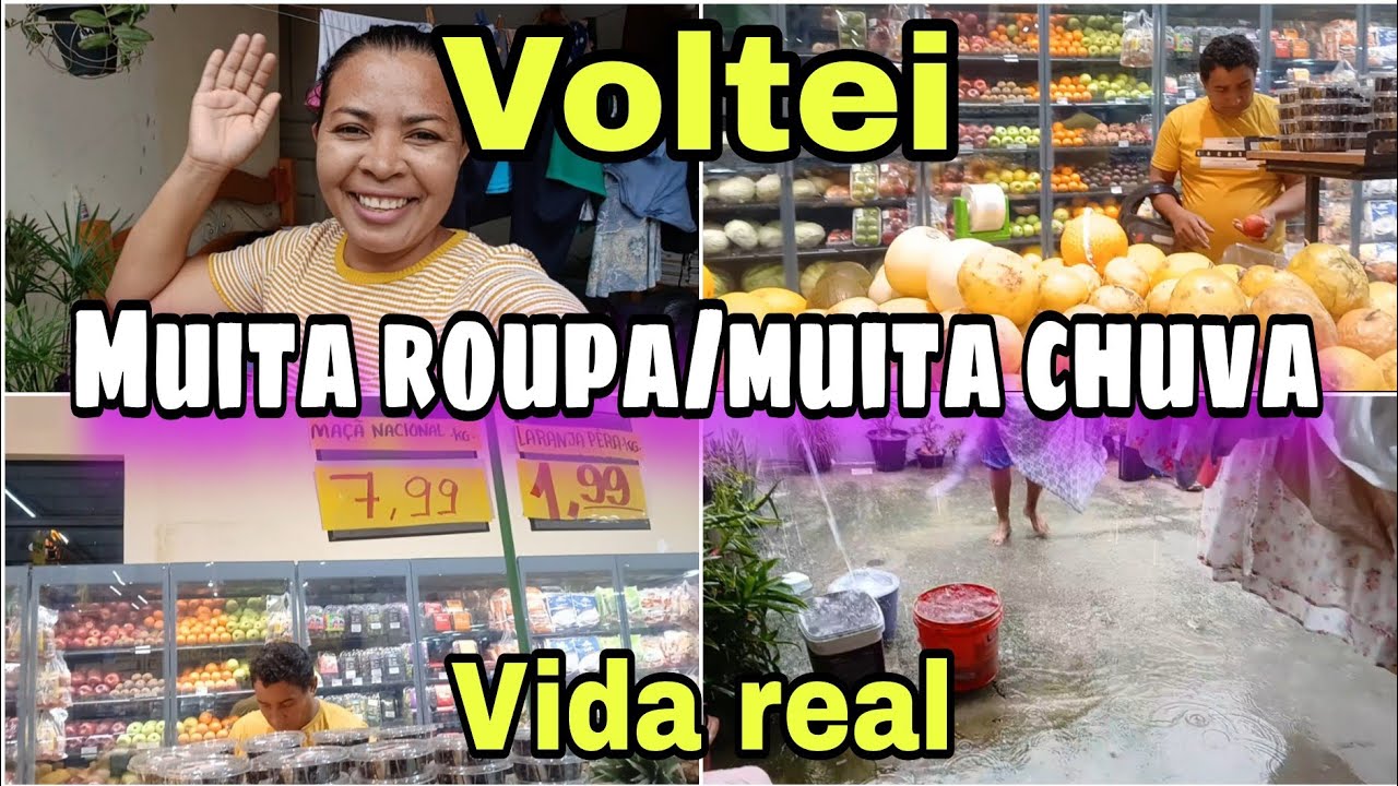 ROTINA REAL/MUITA ROUPA/MUITA CHUVA/SUPERMERCADO/ DONA DE CASA SEMPRE EM AÇÃO 
