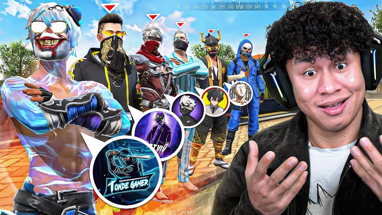 Tonde Gamer Against Satvik & All Free Fire Youtubers 😱 Grandmaster Gameplay