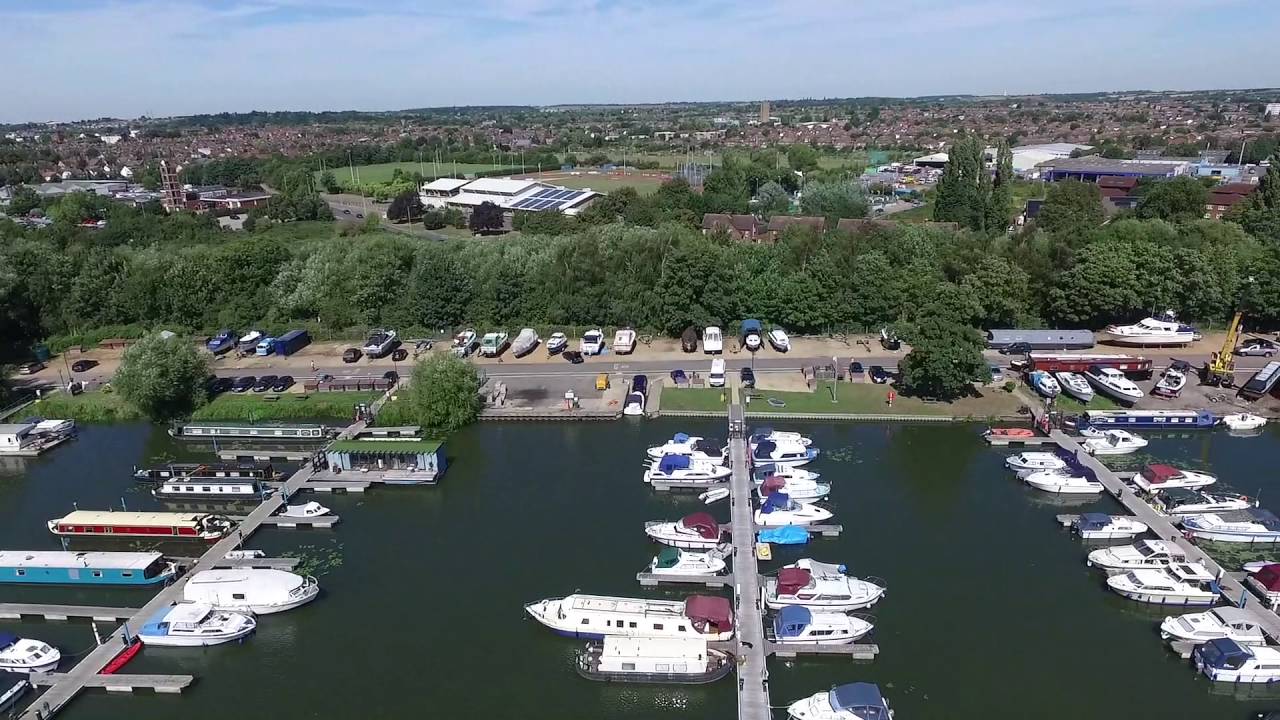Aerial view of Priory Country Park, Bedford, UK