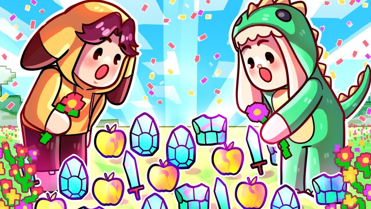 Minecraft pero las FLORES dan ITEMS OP 🤩