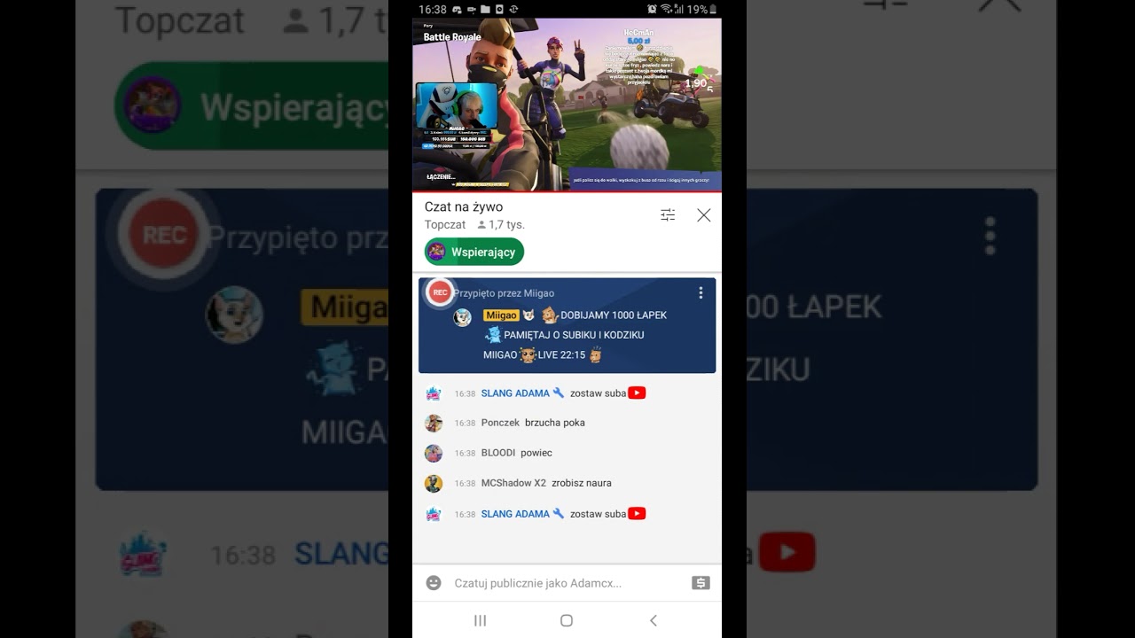 Miigao pokazuje twarz na live i Geluś wysyła mu 70zł
