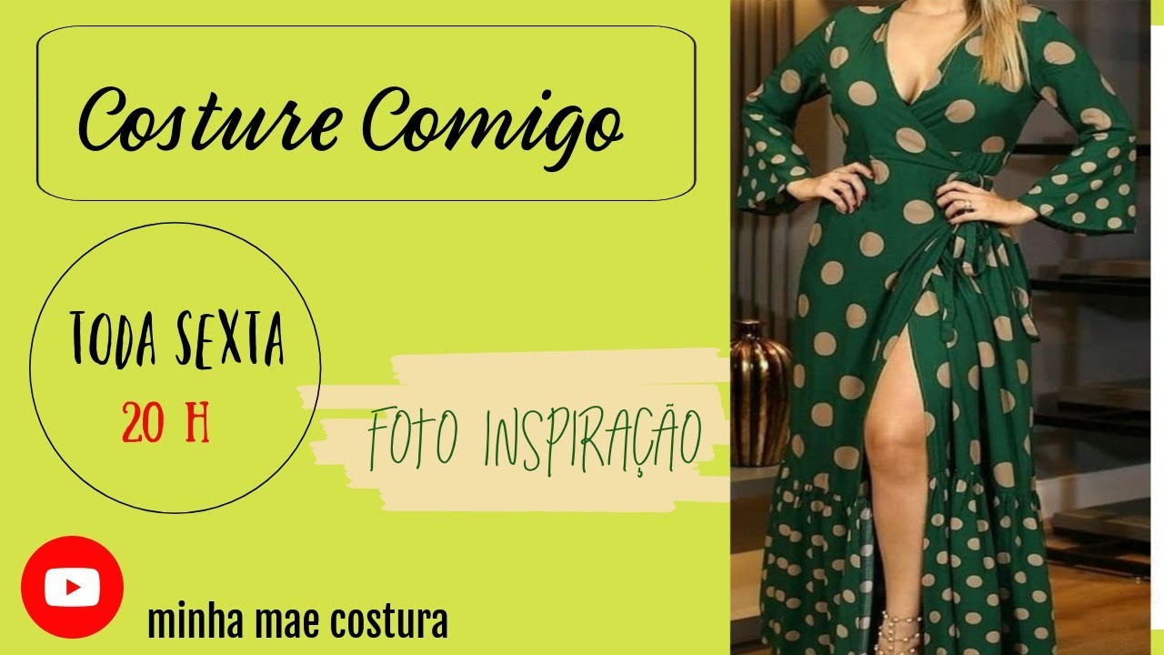 VESTIDO TRANSPASSADO COM MANGA FLARE