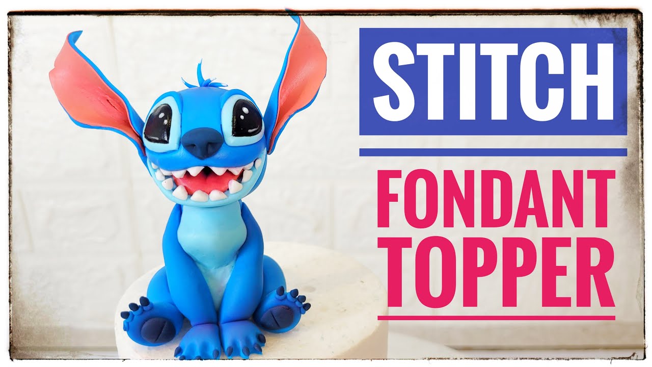 fondant stitch cake topper:stitch fondant figure:stitch fondant cake topper: