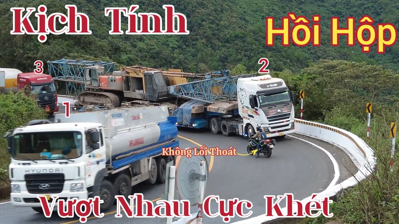 QU&Aacute; HỒI HỘP | XE ĐẦU K&Eacute;O CƠ GIỚI MẤT Đ&Agrave; V&Agrave; PHA VƯỢT NHAU NGAY KH&Uacute;C CUA KHẮC NGHIỆT