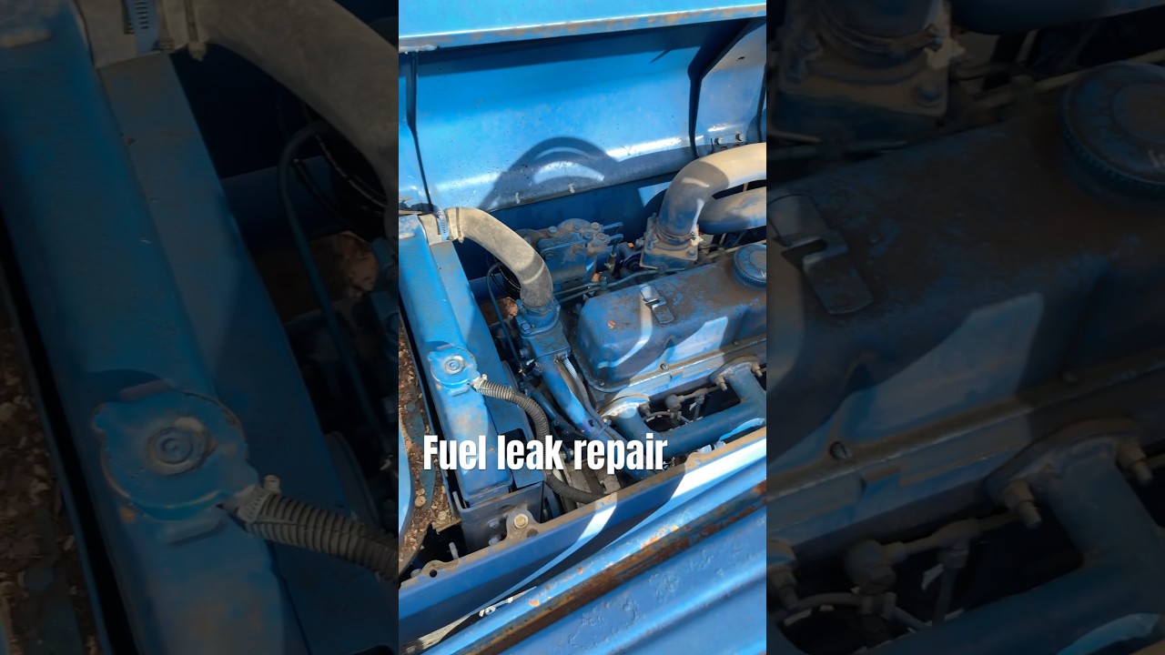 Quick diesel fuel line repair #diesel #diy #tractor