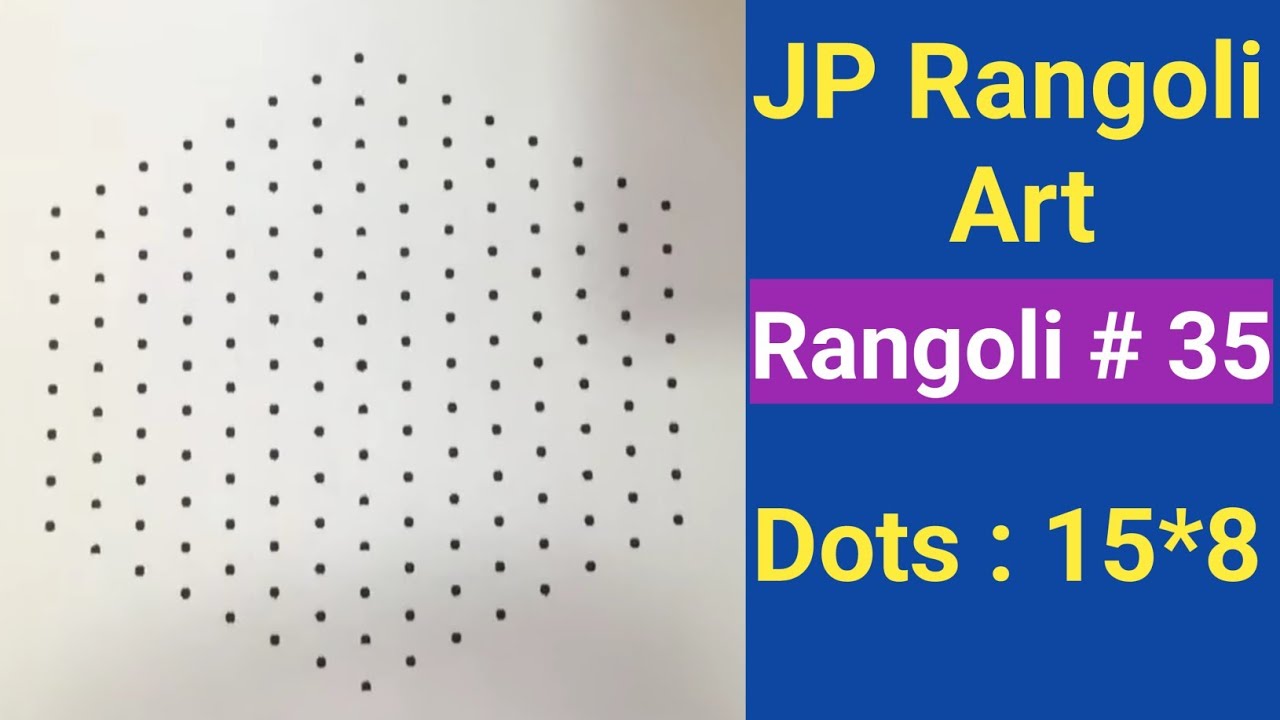 Simple 15*8 dots Kolam| easy dots muggulu  | small dots rangoli | easy kolam 😛 #muggulu #kolam #art 