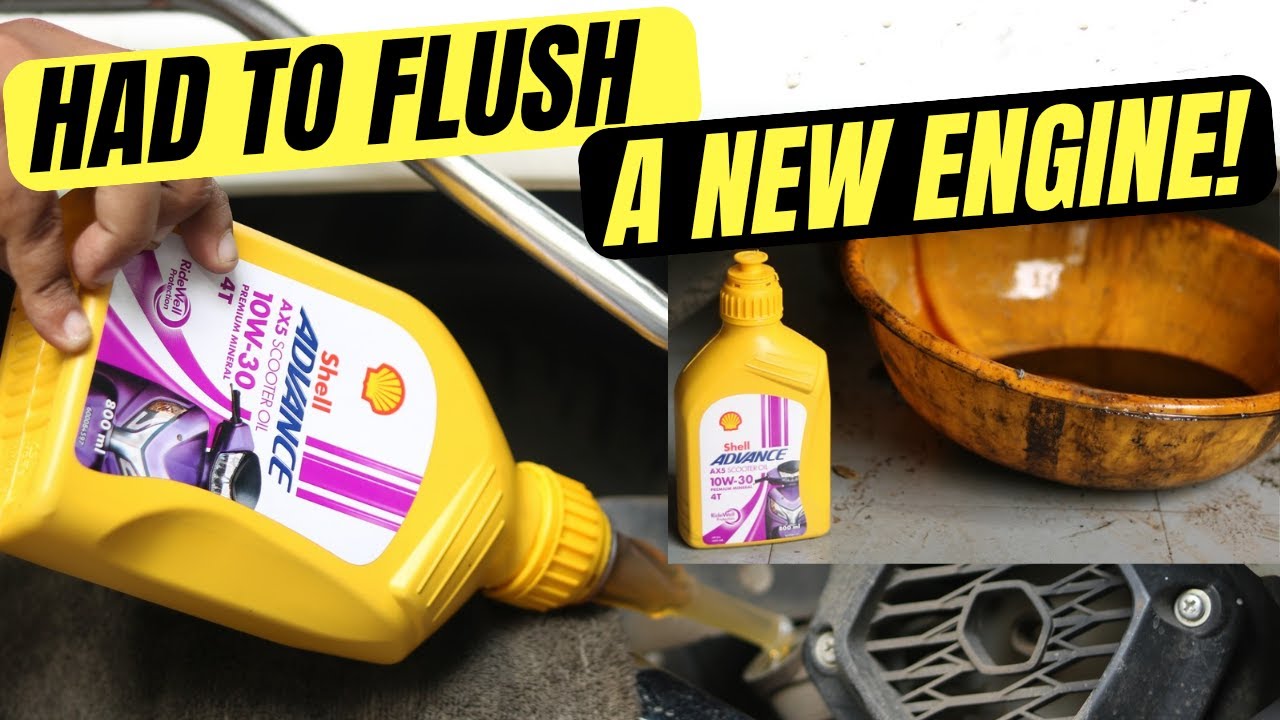 ENGINE FLUSH ON A NEW ENGINE! 3M Flush & OIL CHANGE SHELL AX5 VS MOTUL SCOOTER  LE Hero Destini 125
