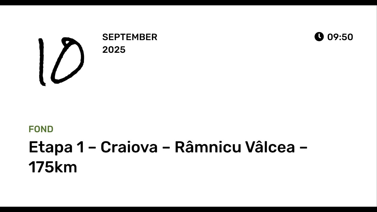 Turul Romaniei 2025 - Etapa 1 – Craiova – Râmnicu Vâlcea – 175km
