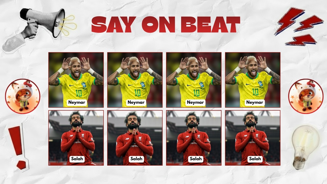 Say the word on beat challenge 🤯😲 | Neymar VS Salah | Easy to INSANE