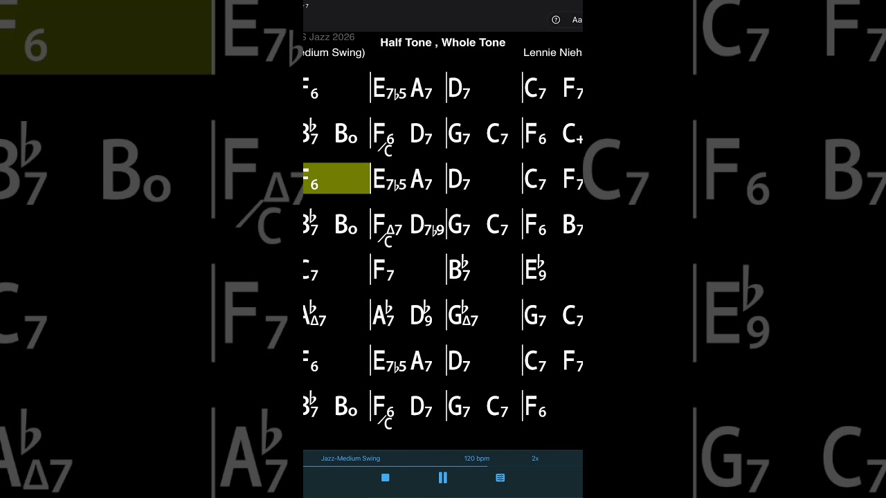 Half Tone, Whole Tone by Lennie Niehaus Backing Track in Concert Pitch